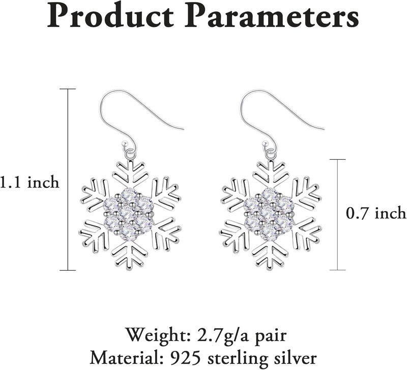 Sereney Sterling Silver Christmas Earrings for Women, Christmas Tree Earrings as Xmas Earings for Women, Snowflake Earring as Snowflake Jewelry, Hypoallergenic Earring for Girls as Christmas Gifts - Image 4